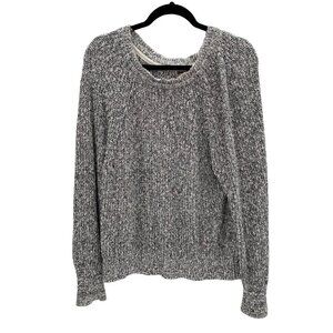 Free People Knit Sweater Black/White Crew Neck Women's Size L